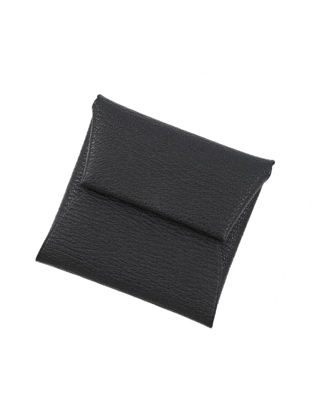 Hermes Coin Case Bastia Black Chevre Mysore Purse